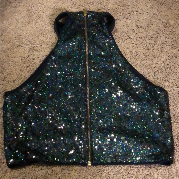 crop sequin shirt - Picture 2 of 2